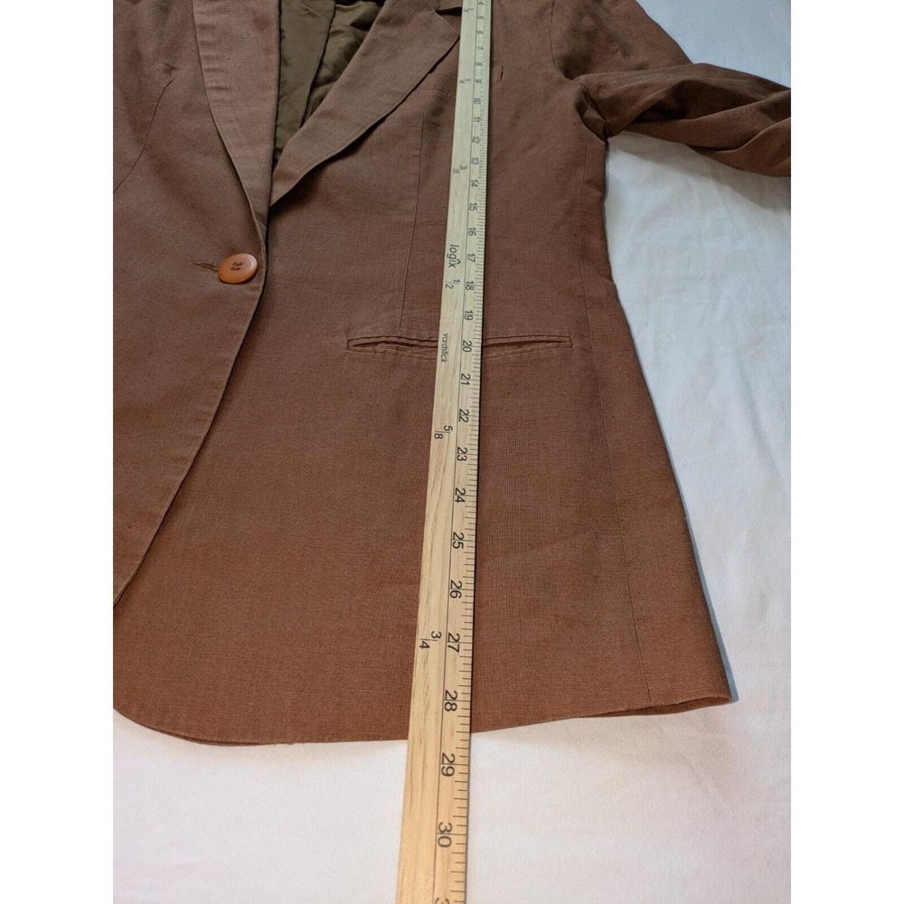 Adolfo International Blazer Womens 10 Brown Single Button Career‎ Jacket - Picture 5 of 9